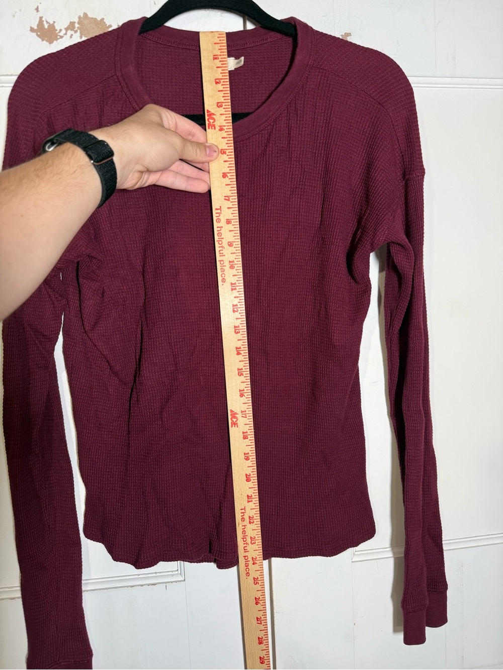 Faherty LEGEND Waffle Long Sleeve Top Maroon Red PIMA COTTON Size XS Layering - Picture 3 of 7